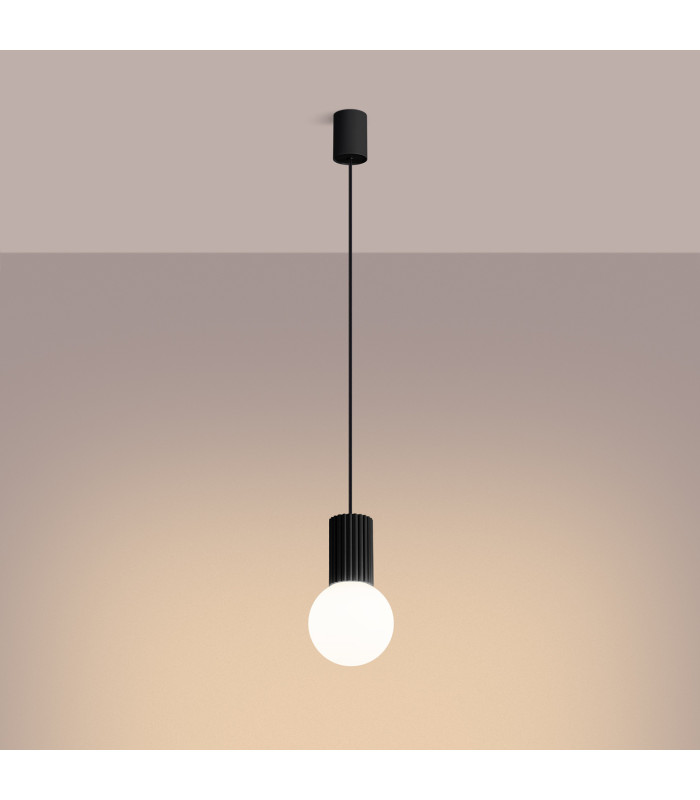 Halo Slim Pendant Ceiling Light Black 1x G9-3