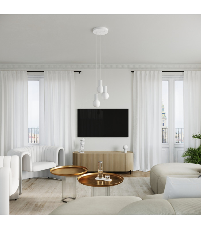 Halo Cluster Pendant Ceiling Light White 3x G9-12