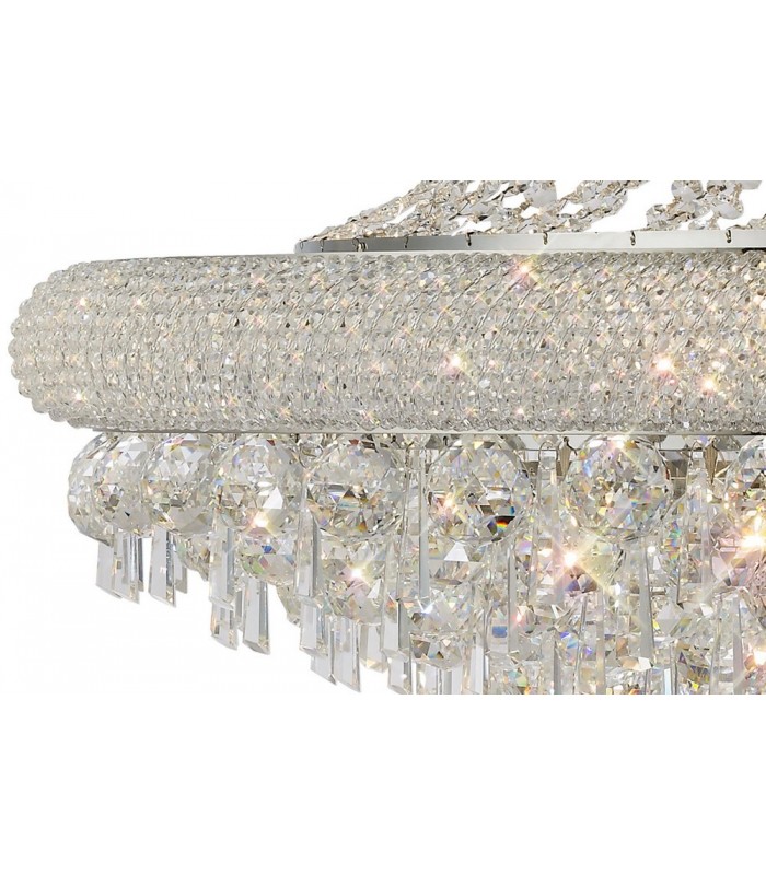 Ceiling Pendant Chandelier 20 Light Polished Chrome, Crystal - 8
