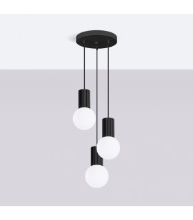 Halo Cluster Pendant Ceiling Light Black 3x G9-2