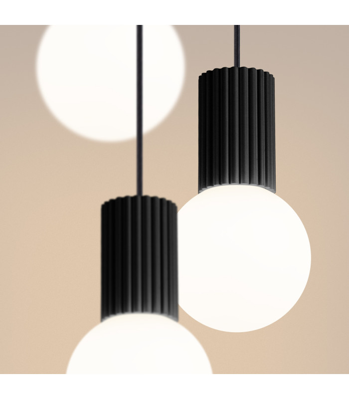 Halo Cluster Pendant Ceiling Light Black 3x G9-4