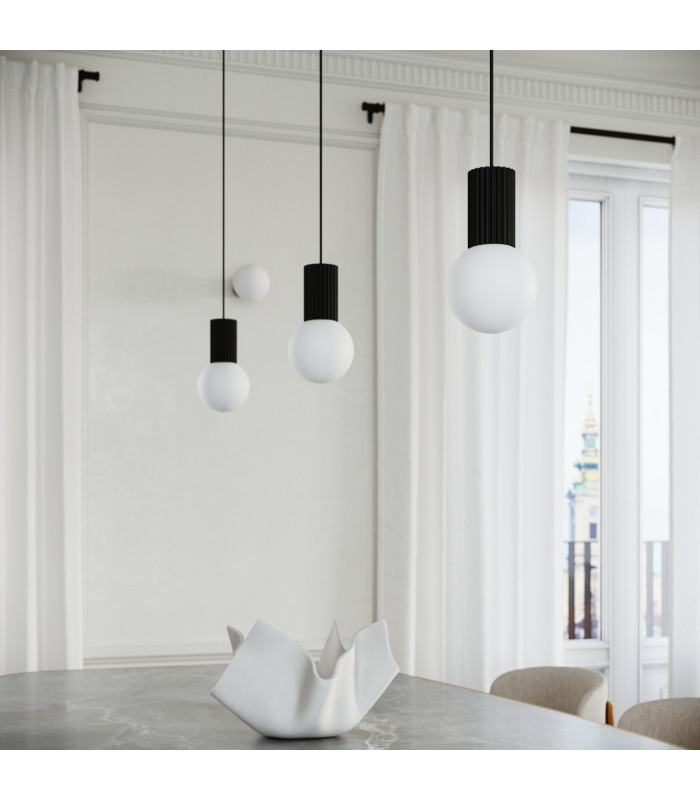 Halo Slim Pendant Ceiling Light Black 1x G9-14