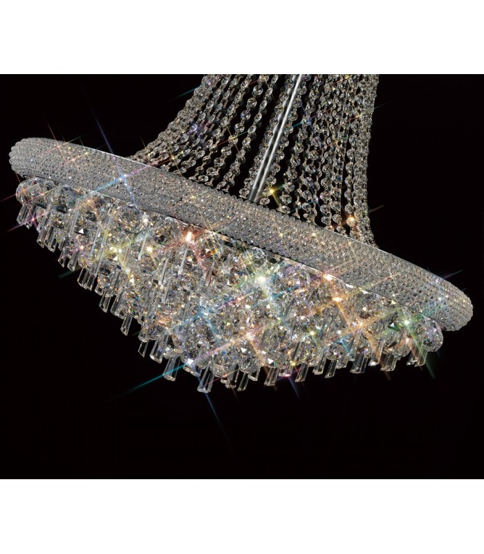 Ceiling Pendant Chandelier 20 Light Polished Chrome, Crystal - 12