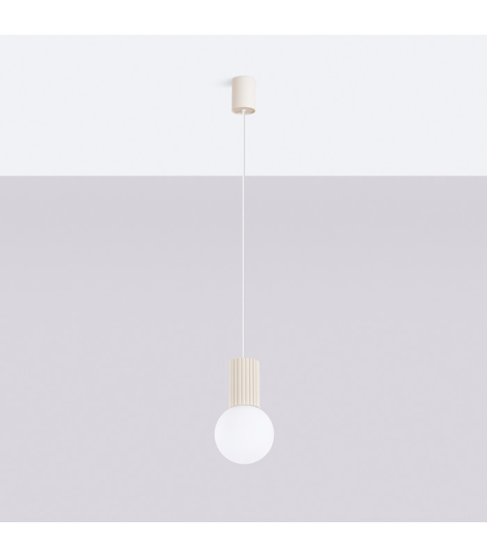Halo Slim Pendant Ceiling Light Beige 1x G9-2