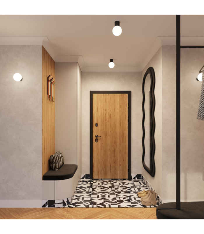 Halo Bathroom Ceiling Light Black 1x G9IP44-14