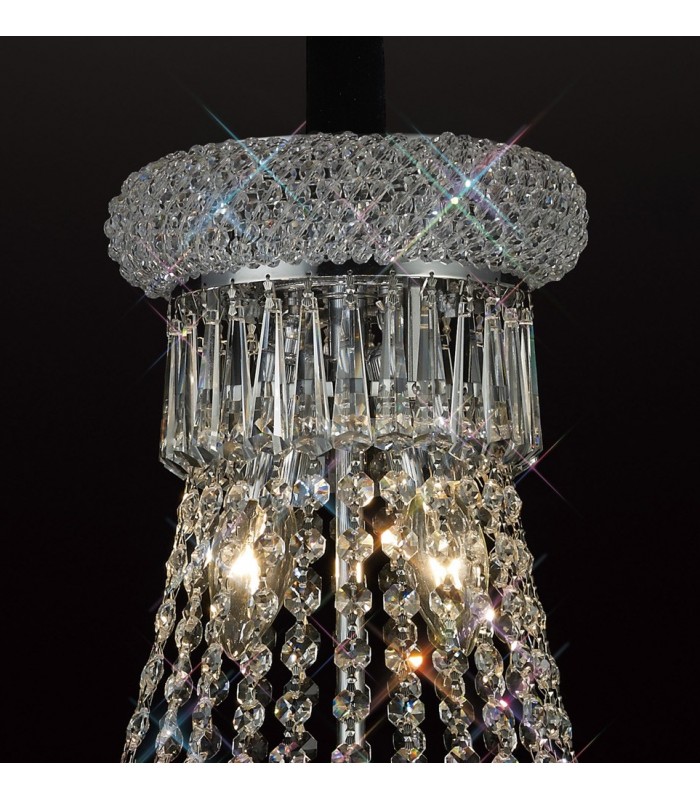 Ceiling Pendant Chandelier 20 Light Polished Chrome, Crystal - 13