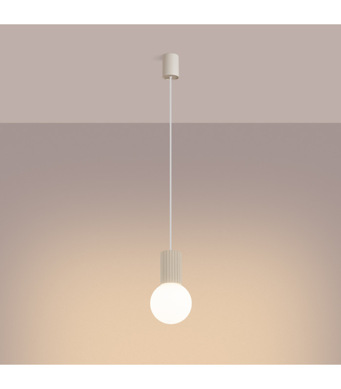 Halo Slim Pendant Ceiling Light Beige 1x G9-3
