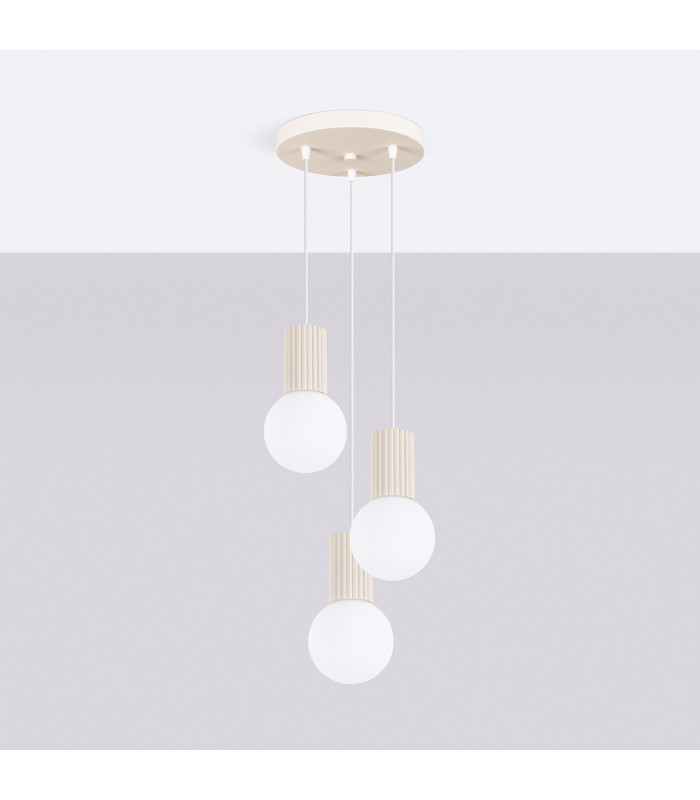 Halo Cluster Pendant Ceiling Light Beige 3x G9-2