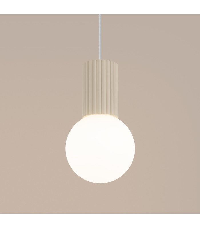 Halo Slim Pendant Ceiling Light Beige 1x G9-4