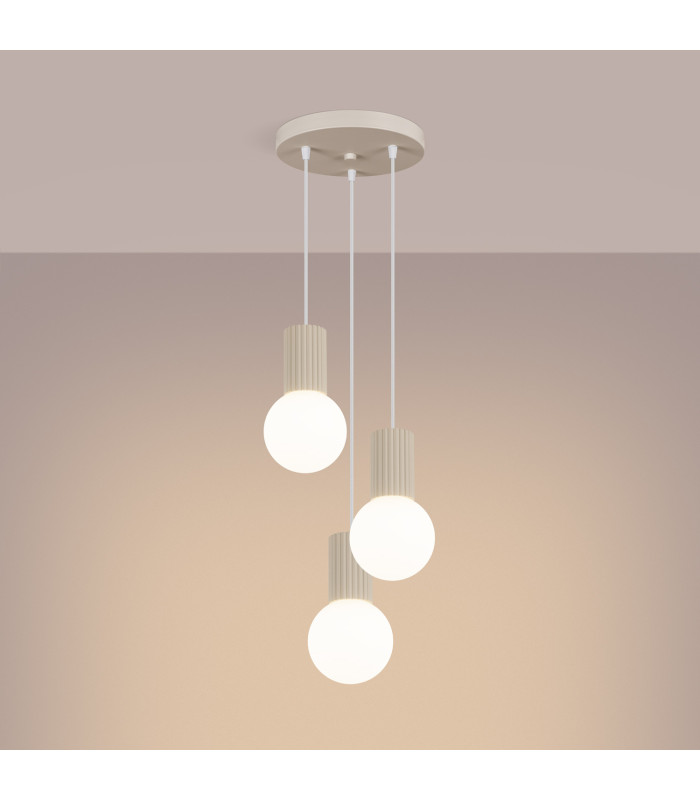 Halo Cluster Pendant Ceiling Light Beige 3x G9-3