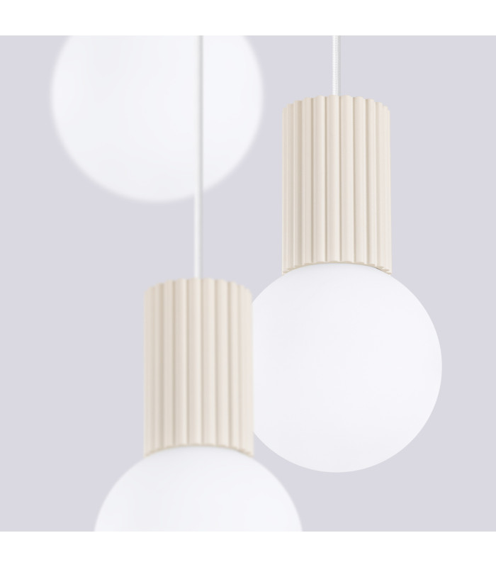 Halo Cluster Pendant Ceiling Light Beige 3x G9-5