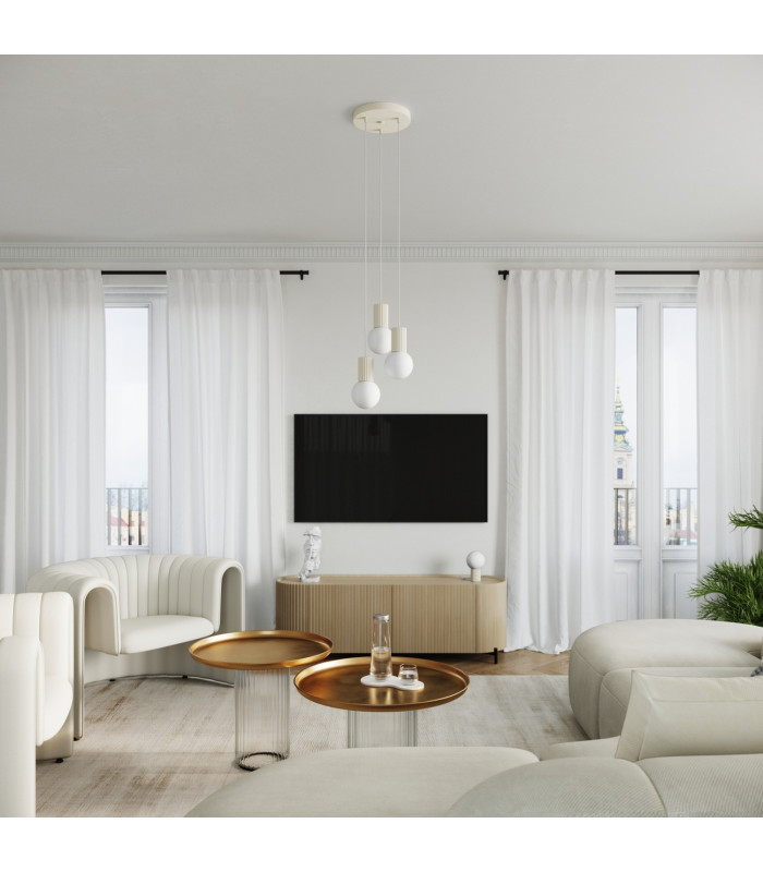 Halo Cluster Pendant Ceiling Light Beige 3x G9-12