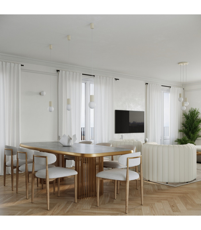 Halo Cluster Pendant Ceiling Light Beige 3x G9-13
