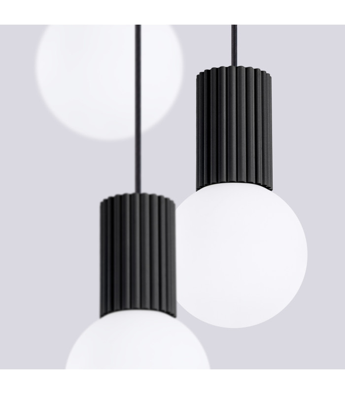 Halo Cluster Pendant Ceiling Light Black 3x G9-5