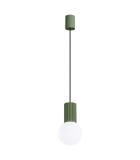 Halo Slim Pendant Ceiling Light Olive Green 1x G9-1