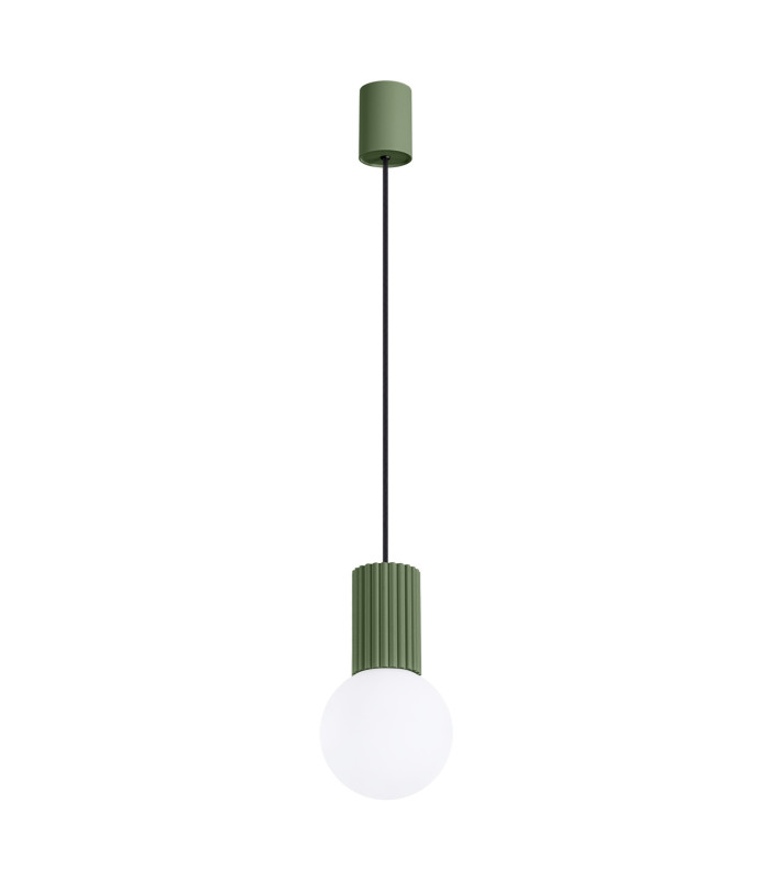 Halo Slim Pendant Ceiling Light Olive Green 1x G9-1