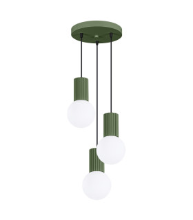 Halo Cluster Pendant Ceiling Light Olive Green 3x G9-1