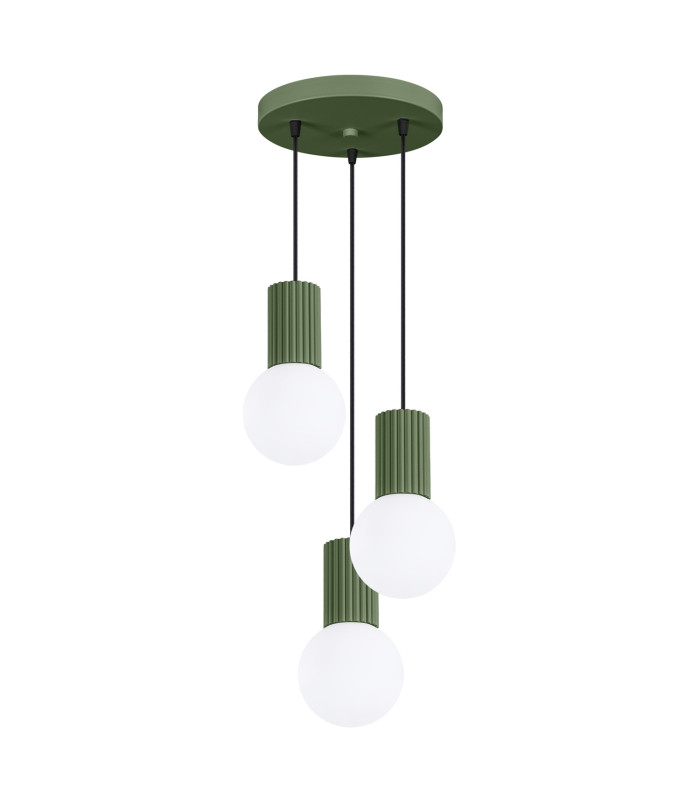 Halo Cluster Pendant Ceiling Light Olive Green 3x G9-1