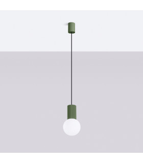 Halo Slim Pendant Ceiling Light Olive Green 1x G9-2