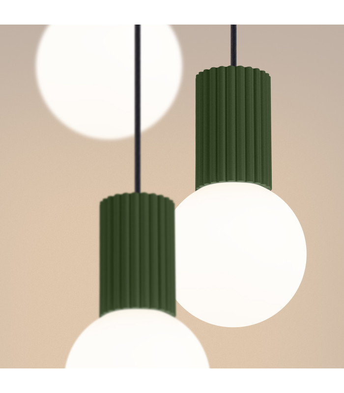 Halo Cluster Pendant Ceiling Light Olive Green 3x G9-4