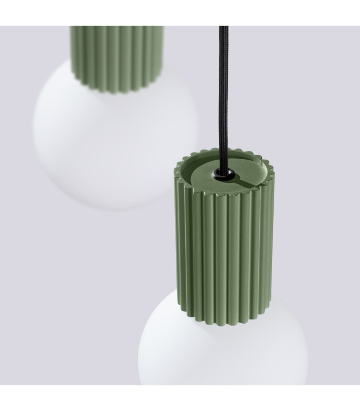 Halo Cluster Pendant Ceiling Light Olive Green 3x G9-6