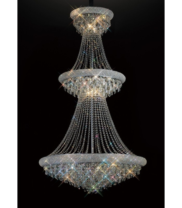 Ceiling Pendant Chandelier 3 Tier 29 Light Polished Chrome, Crystal - 13