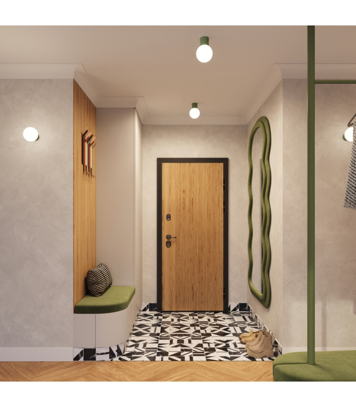 Halo Bathroom Ceiling Light Olive Green 1x G9IP44-11
