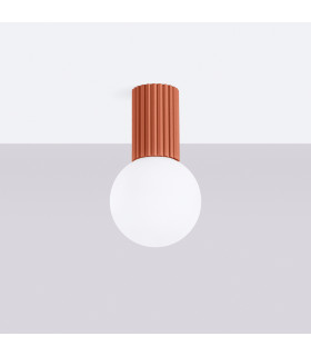 Halo Bathroom Ceiling Light Red Ochre 1x G9IP44-2