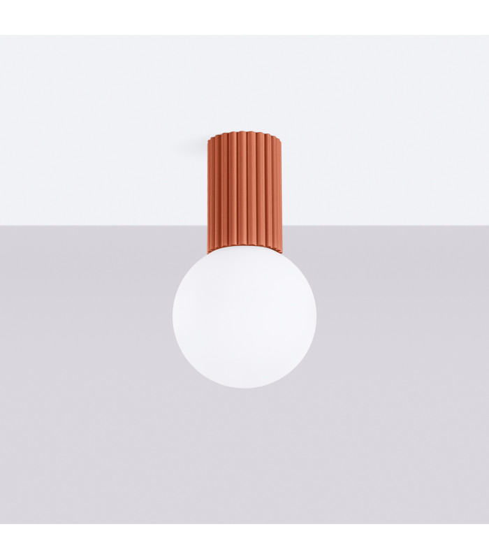 Halo Bathroom Ceiling Light Red Ochre 1x G9IP44-2