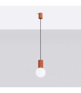 Halo Slim Pendant Ceiling Light Red Ochre 1x G9-2