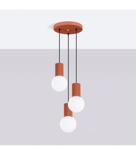 Halo Cluster Pendant Ceiling Light Red Ochre 3x G9-2