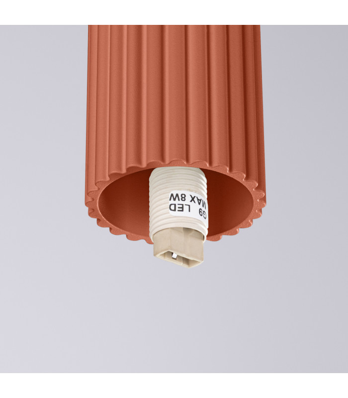 Halo Bathroom Ceiling Light Red Ochre 1x G9IP44-6