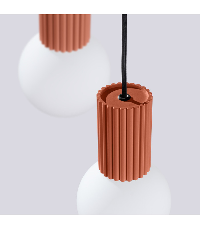 Halo Cluster Pendant Ceiling Light Red Ochre 3x G9-6