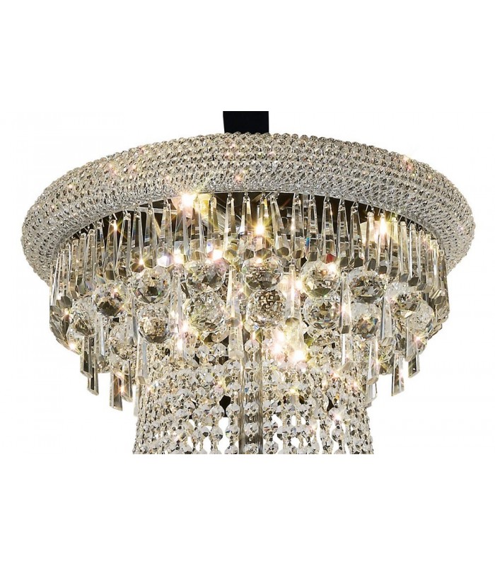 Ceiling Pendant Chandelier 3 Tier 37 Light Polished Chrome, Crystal - 4