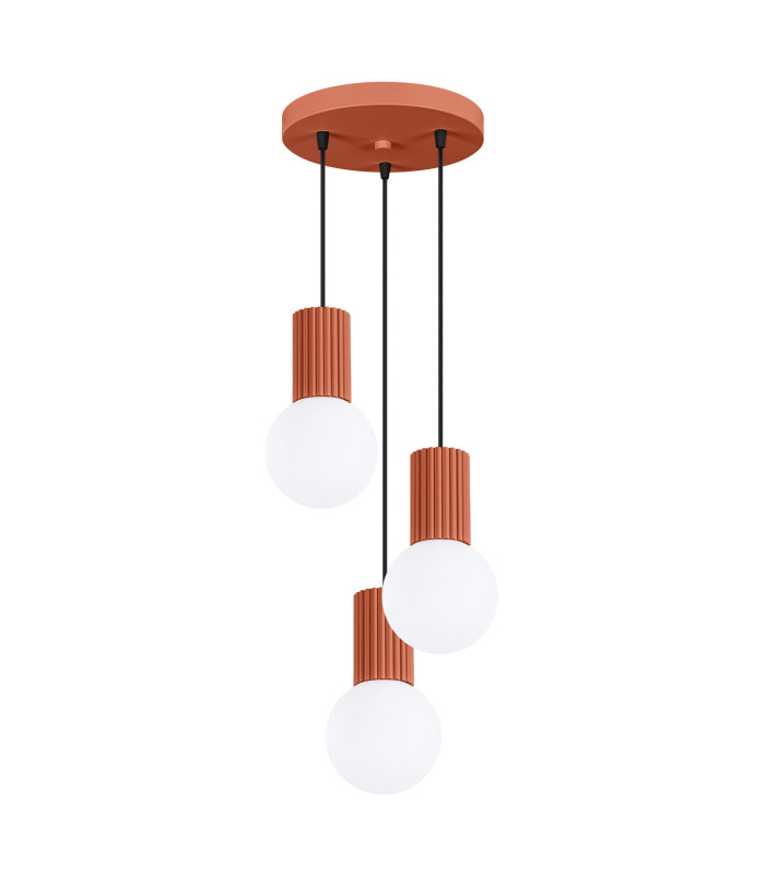 Halo Cluster Pendant Ceiling Light Red Ochre 3x G9-1