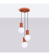 Halo Cluster Pendant Ceiling Light Red Ochre 3x G9-2