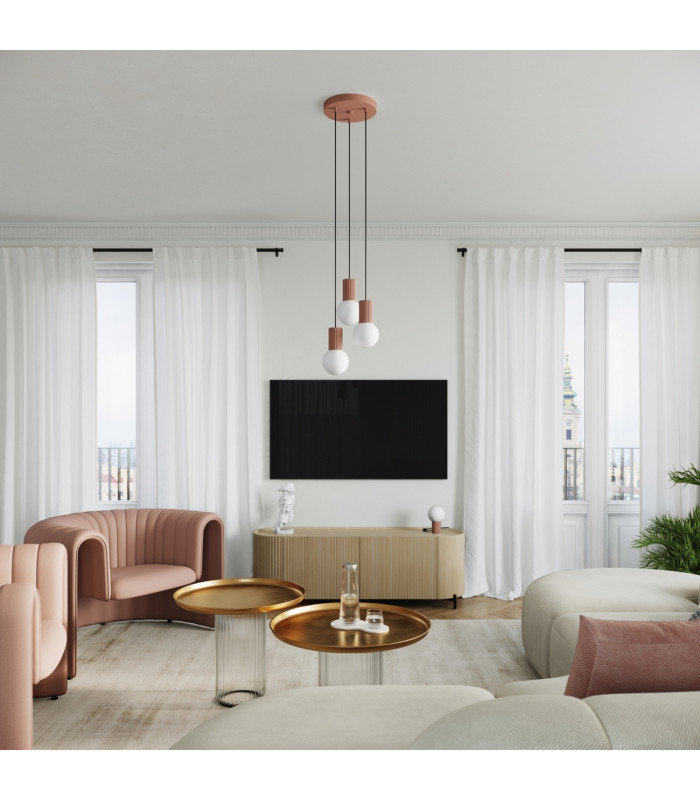 Halo Slim Pendant Ceiling Light Mocha 1x G9-12