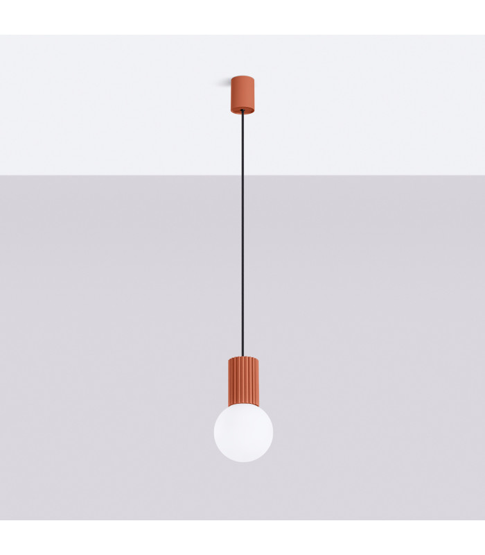 Halo Slim Pendant Ceiling Light Red Ochre 1x G9-2
