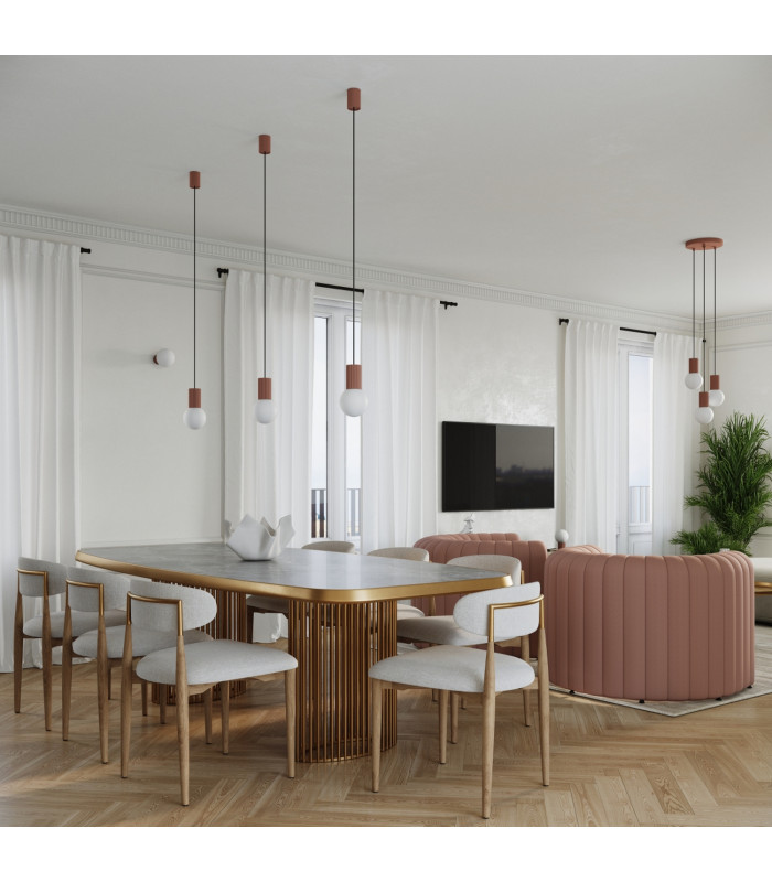 Halo Slim Pendant Ceiling Light Mocha 1x G9-13
