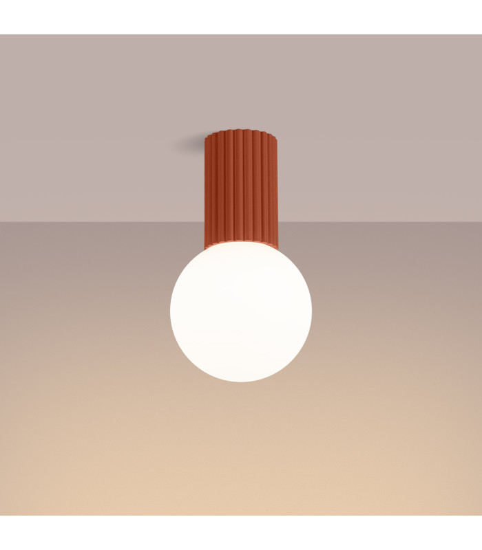 Halo Bathroom Ceiling Light Red Ochre 1x G9IP44-3