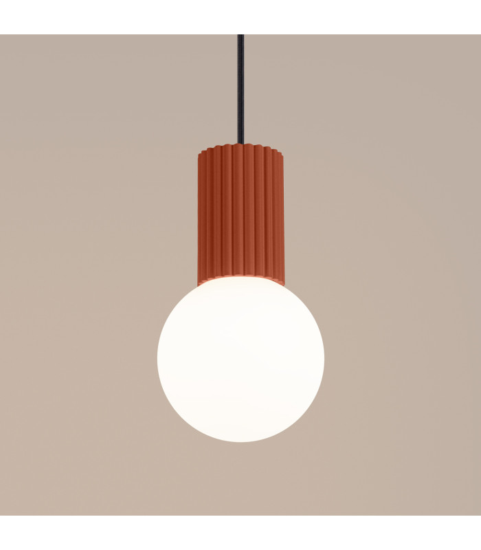 Halo Slim Pendant Ceiling Light Red Ochre 1x G9-4