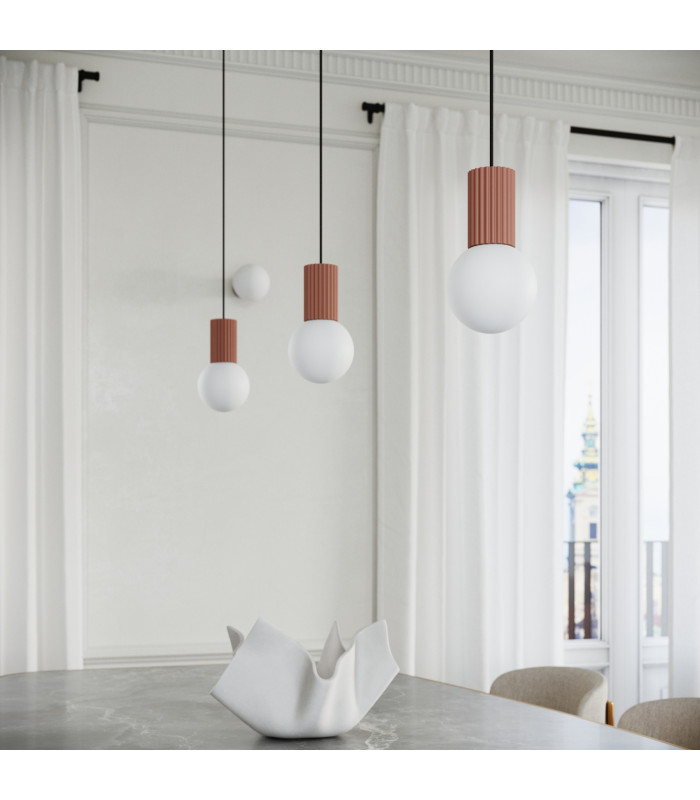 Halo Slim Pendant Ceiling Light Mocha 1x G9-14
