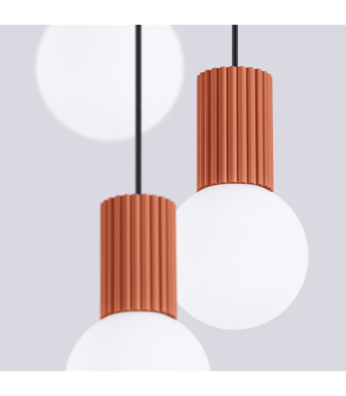 Halo Cluster Pendant Ceiling Light Red Ochre 3x G9-5