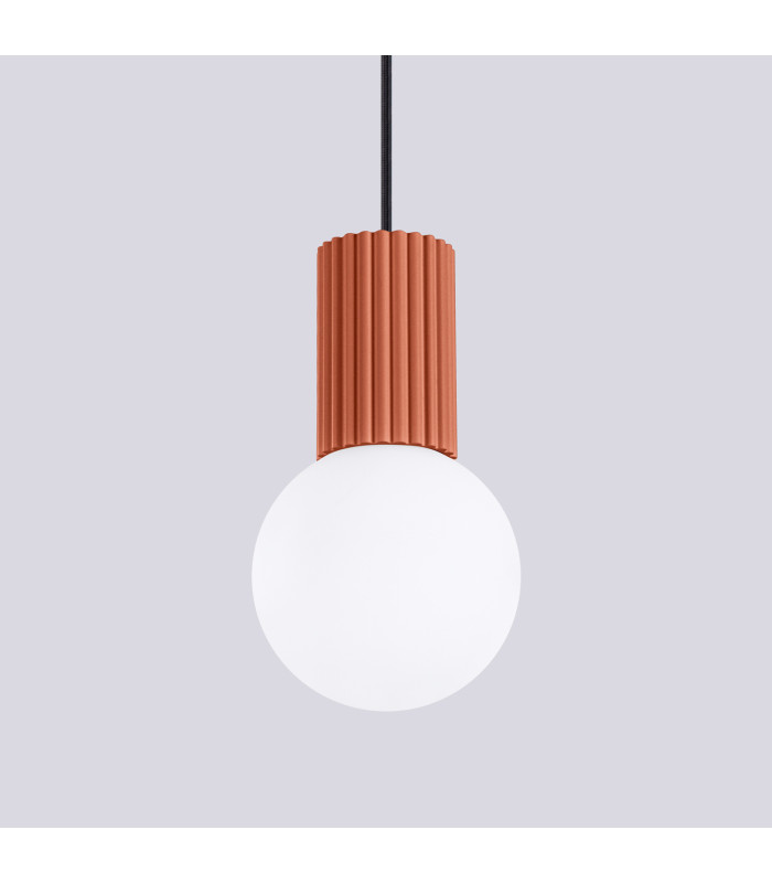 Halo Slim Pendant Ceiling Light Red Ochre 1x G9-5