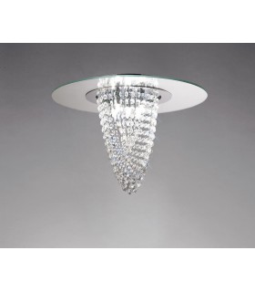 Flush Ceiling 5 Light Polished Chrome, Mirror, Crystal - 2