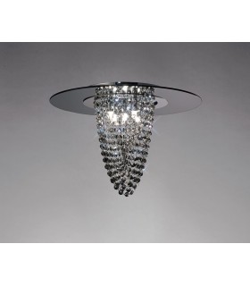 Flush Ceiling 5 Light Polished Chrome, Smoked Mirror, Smoked Crystal - 2