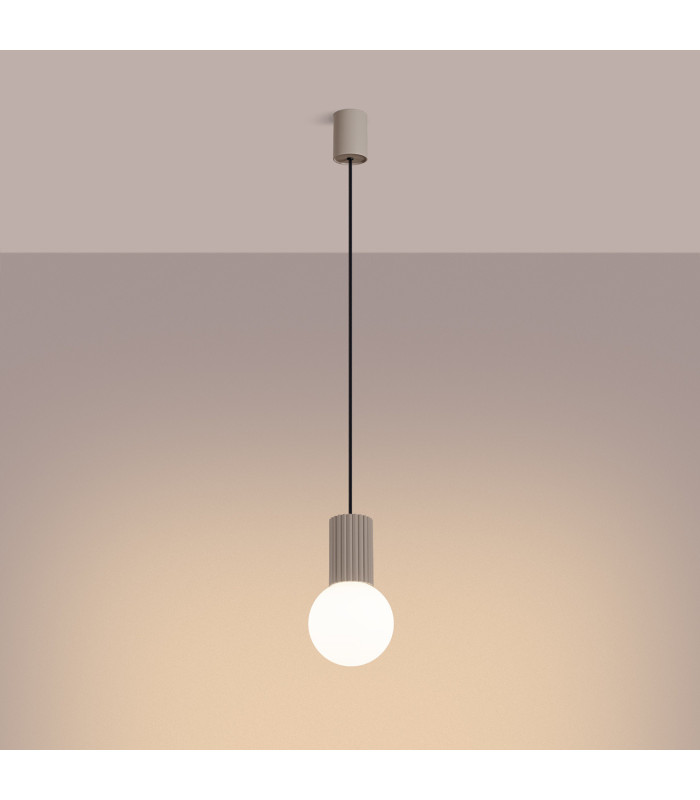 Halo Slim Pendant Ceiling Light Taupe 1x G9-3