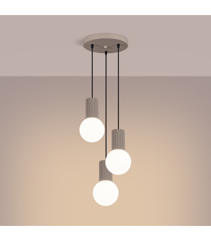 Halo Cluster Pendant Ceiling Light Taupe 3x G9-3