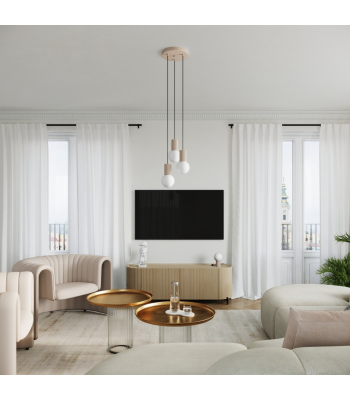 Halo Slim Pendant Ceiling Light Taupe 1x G9-12
