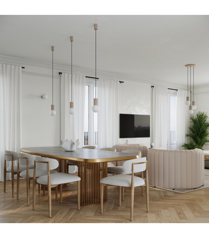 Halo Slim Pendant Ceiling Light Taupe 1x G9-13